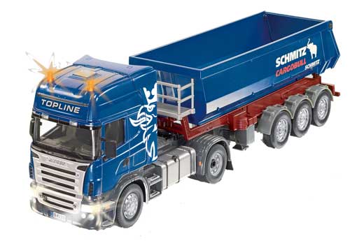 Camion Scania avec benne RC (bleu) avec télécommande SIK 6725