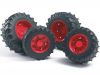 Roues jumelées rouges