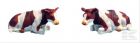 Set de vaches couch�es rouge/blanche 2p.