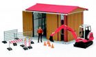 Halle + figurine + mini-pelle + accessoires