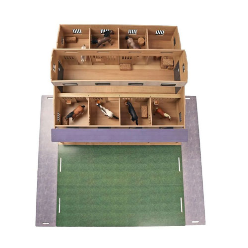Ecurie 7 boxes avec pâturage - 1:24Dimension 75 x 69 x 31 cm