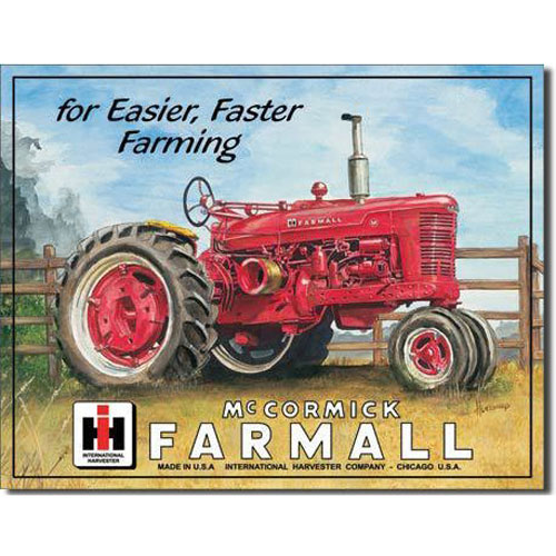 Plaque métallique Farmall 31,5x40,5cm