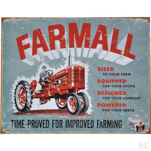 Plaque métallique Farmall Model A 31,5x40,5cm
