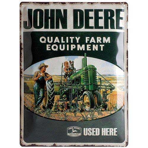 Plaque métallique John Deere Quality Farm Equipment - 30x40cm