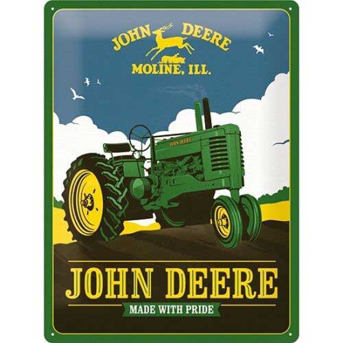 Plaque métallique John Deere Moline - 30x40cm