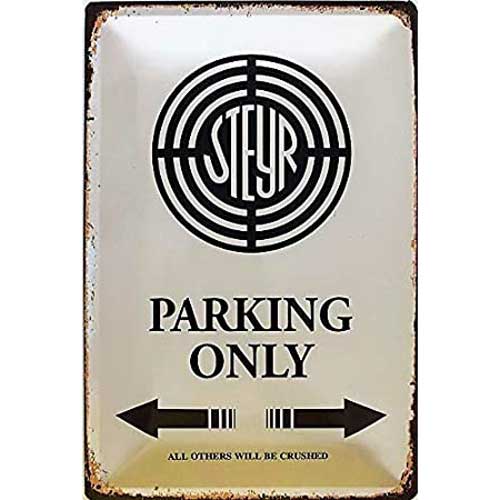 Plaque métallique Steyr Parking Only 30x20cm