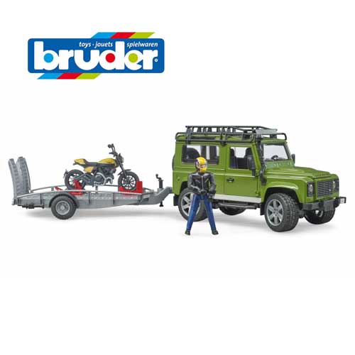 Land Rover Defender avec remorque et Ducati Land Rover Defender avec remorque et Ducati