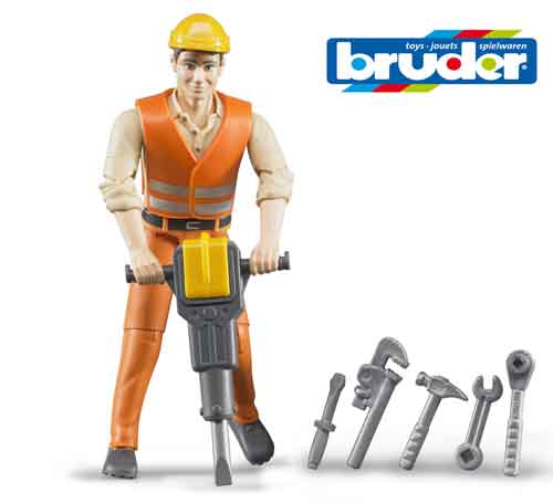 Ouvrier de chantier avec outils
