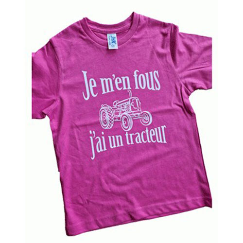 T-shirt (rose) - Je m'en fous, j'ai un tracteur - Taille 5-6 ans T-shirt (rose) - Je m'en fous, j'ai un tracteur - Taille 5-6 ans
