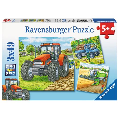 Puzzle Machines agricoles, 3x49 pièces