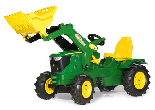 John Deere 6210 R - Tracteur avec pelle et pneus souples