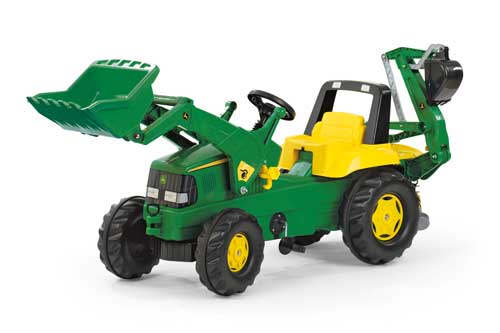 Traktor Junior John Deere m. Lader + Heckbagger