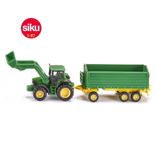 John Deere - Tracteur + remorque - 1:87