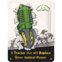John Deere Plaque métallique Tracteur et traction