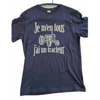 T-shirt - Je m'en fous, j'ai un tracteur - Taille 9-11 ans