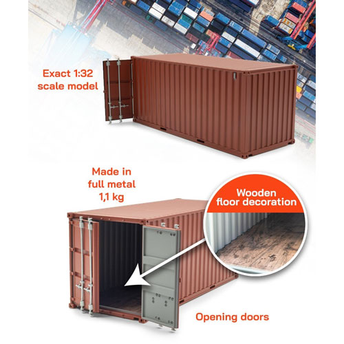 Container 20 pieds couleur terracotta